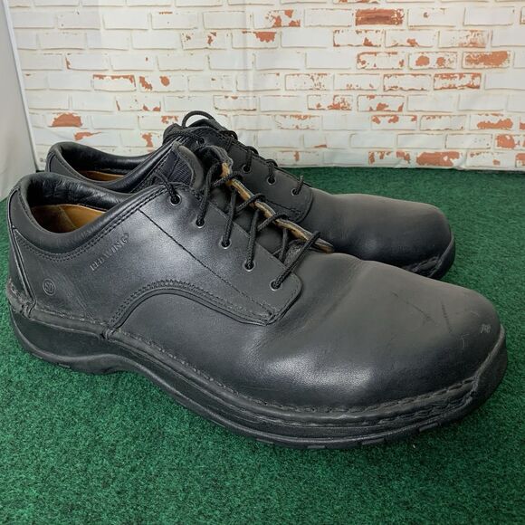 Red Wing 6703 Mens Sz 11.5 Black Leather Oxfords Durable Safety Shoes Steel Toe - Picture 1 of 12